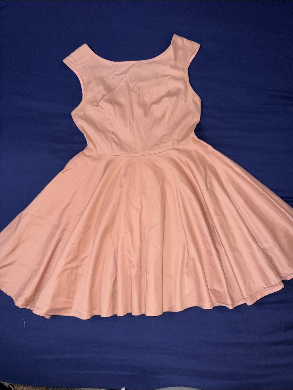 Tobi Blush Pink Scoop-Neck Fit & Flare Mini Dress